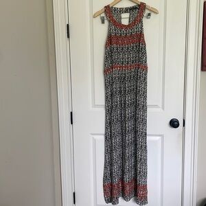 THML Women’s Patterned Sleeveless Dress Black/Rust L